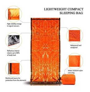 Sac de couchage d'urgence thermique - Utilisable comme sac de couchage d'urgence, sac de couchage de survie, couverture d'urgence en Mylar avec sifflet - Product Image 5