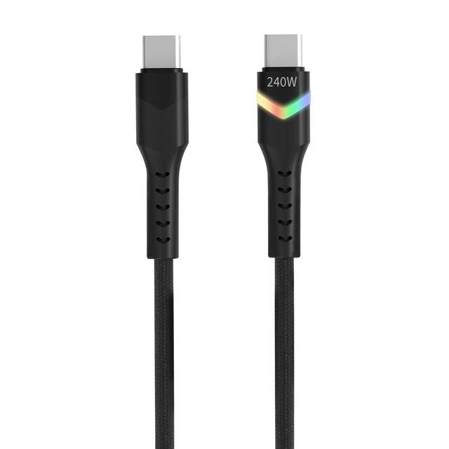 Ambient LED Light 48V/5A 240W PD Charge PD3.1, PD3.0, PPS, AVS Protocol with Emark USB TYPE C to C Fast Charging and Data Cable