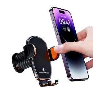 ที่วางโทรศัพท์สำหรับชาร์จไร้สาย 15W ชาร์จเร็ว ติดช่องแอร์ในรถยนต์ ใช้ได้กับรถยนต์ทั่วไป สีดำ วัสดุ ABS แบบหนีบ - Product Image 1