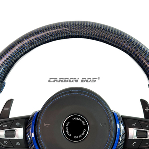 Venta Directa de Fábrica, Volante Deportivo Personalizable de Fibra de Carbono Azul y Dorado para BMW F06 F20 F22 F30 F36 F15 F25 F16 M3 M4 M5 - Product Image 2