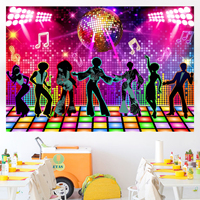 5 * 3ft/7x5ft Disco música baile fiesta decoraciones pared telón de fondo DIY neón Fondo fiesta cumpleaños Disco decoración telón de fondo