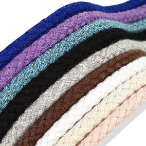 도매 사용자 정의 라운드 문자열 신발 레이스 코튼 브레이드 신발 끈 코튼 로프 끈 캔버스 스니커즈 보드 신발 - Product Image 2