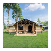 Tente de chasse safari de luxe personnalisée tente de glamping en toile imperméable de luxe pour l'hébergement en camping familial