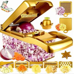 Factory Wholesale Kitchen Accessories 14 in 1 Food Cutter Veggie Onion <b>Chopper</b> Mandoline Slicer Multifunctional <b>Vegetable</b> Cutter - Product Image 2