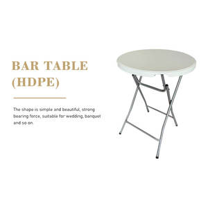 Açık parti kiralama fabrika doğrudan Hdpe plastik katlanır yuvarlak demir kokteyl masaları partiler olaylar kiralama - Product Image 5