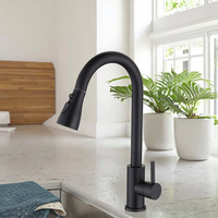 Robinet de cuisine moderne à tirette en acier inoxydable Robinet de cuisine domestique résistant aux éclaboussures avec noyau de valve en céramique pour lavabo et évier