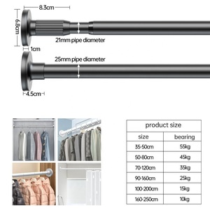 Tringles à rideaux extensibles modernes, <span class=keywords><strong>tringle</strong></span> à rideau de douche d'angle, <span class=keywords><strong>sans</strong></span> <span class=keywords><strong>perçage</strong></span>, <span class=keywords><strong>tringle</strong></span> à rideau à ressort de luxe <span class=keywords><strong>pour</strong></span> <span class=keywords><strong>baie</strong></span> <span class=keywords><strong>vitrée</strong></span> - Product Image 5