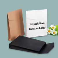 Enveloppe en papier épais écologique avec logo personnalisé, emballage simple en papier kraft blanc et noir, sac d'expédition pour la livraison