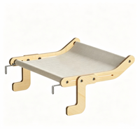Hamac de fenêtre pour chat sans perçage, siège en bois pour chat sur le rebord de la fenêtre, lit robuste pour chats d'intérieur