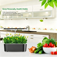 Système de culture hydroponique magnétique 24W avec lumière LED automatique pour plantes, 7 trous, pour herbes et légumes d'intérieur