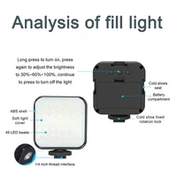 Lampe LED pour la photographie Lumière RVB de poche pour la prise de vue vidéo Caméra de remplissage de beauté Lampe circulaire professionnelle pour selfie