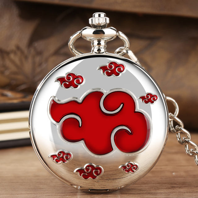 Anime Red Cloud Pocket Watch for Men Fashion Pendant Watches Men Gifts Clock Pocket Watches Christmas Gift