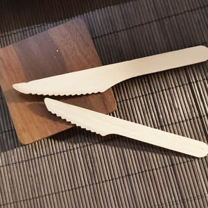 سكين خشبي قابل للتحلل الحيوي وصديق للبيئة من خشب البتولا بطول 165 مم للطعام بالجملة - Product Image 2