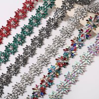 Nouvelles Appliques en Strass, Patchs en Forme de Navette, Pierres en Verre Cristal à Griffes, Strass Thermocollants, Garniture Florale pour Décoration de Robe