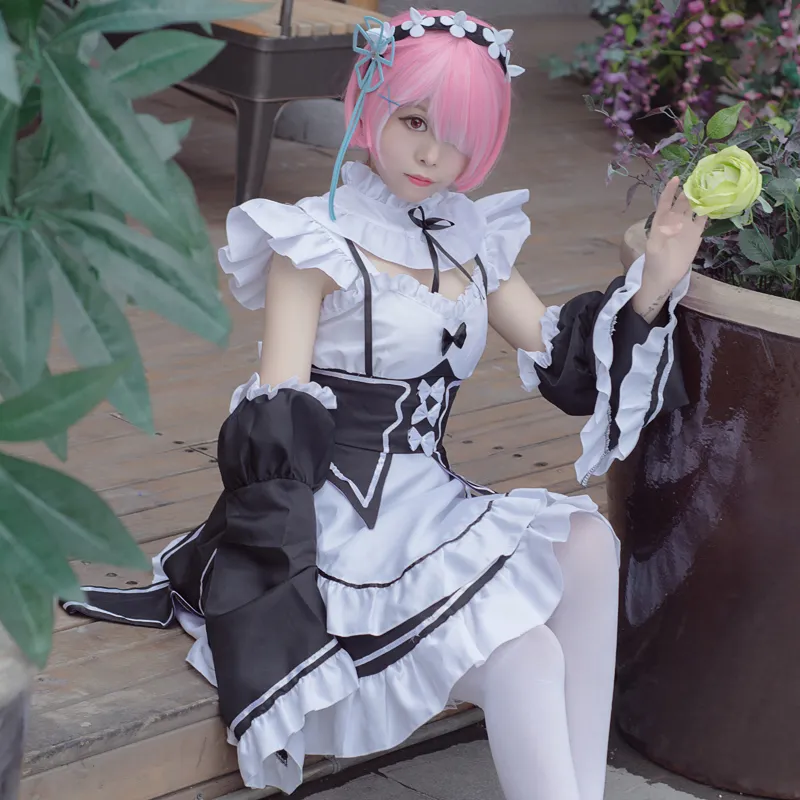 レムラムコスプレ女性のメイド服メイド服マルチサイズ大人のコスプレコスチュームゼロから別の世界での生活