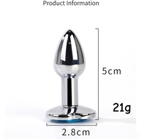 Plug anal en forme de cœur en acier inoxydable avec cristal amovible, étanche, stimulateur, jouets sexuels pour hommes et femmes, en métal