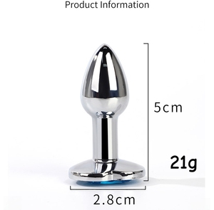 Plug anal en forme de cœur, en acier inoxydable, avec cristal amovible, stimulateur, jouets sexuels pour hommes et femmes - Product Image 2