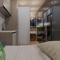 Capsule spatiale préfabriquée de luxe en conteneur de deux étages Maison préfabriquée avec salle de bain et cuisine