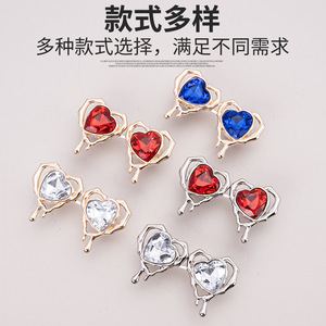 Boucle de taille en strass en forme de cœur, détachable, sans clou, sans couture, en métal, pour affiner la taille - Product Image 5