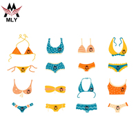 MLY Sexy Tweekleurige Terry Badstof Halter Bikini Set met Zeester Detail, Zijdelingse Strikjes, Tweedelig Zwempak voor Dames, Strandkleding