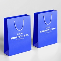 Sac en papier d'emballage de bouteille de vin rouge en carton de luxe imprimé sacs en papier de vin cadeau bleu personnalisés avec votre propre logo