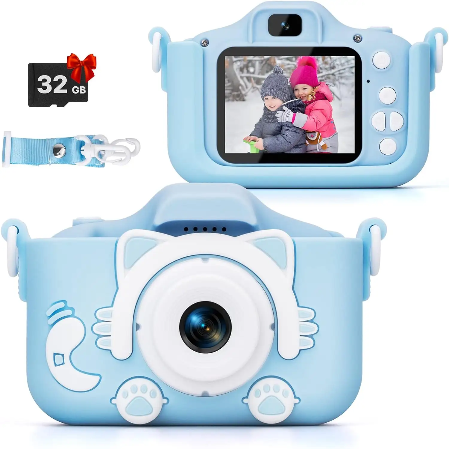 Çocuklar kamera 1080P HD dijital Video kameralar ile 32GB SD kart Mini şarj edilebilir yürümeye başlayan oyuncaklar kamera