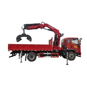 Camion grue à bras articulé Sinotruk Howman 4x2 de 8 tonnes avec grappin hydraulique rotatif - Product Image 1