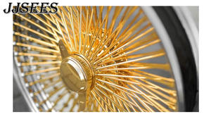JJSEES Roues en fil d'or Roue à rayons chromée 13 14 16 20 22 24 26 pouces 5x112 5x120 5x108 5x127 pour Tesla Model Y 3 <span class=keywords><strong>Corvette</strong></span> - Product Image 3