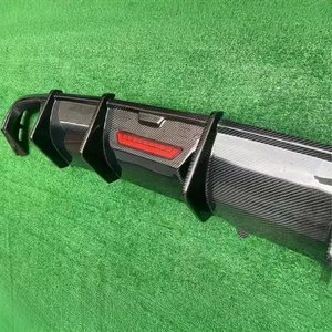 Nuevo Difusor Trasero de Fibra de Carbono Real de Alta Calidad con LED Atornillable para Audi A4 Sline B9.5 2020-2024, Spoiler para Parachoques - Product Image 3