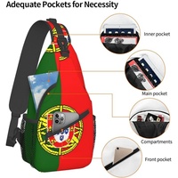 Sac de poitrine avec drapeau du Portugal, sac à dos à bandoulière patriotique de grande capacité, sac à dos de voyage et de randonnée, sac à bandoulière pour hommes et femmes personnalisé