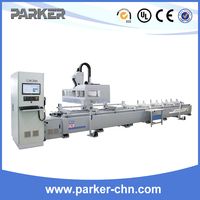 Centro de Mecanizado Automático de Perfiles de Aluminio PARKER de 4 Ejes Controlado por PLC para Acero Inoxidable, PVC/UPVC con Motor para Ventanas