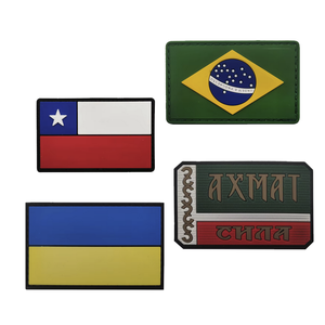 Happy Gift Factory Direct Wholesale Custom <strong>PVC</strong> Patch Germany <strong>UK</strong> Flag Rubber Hook and Loop Backing Patch for <strong>Clothing</strong> - Product Image 3