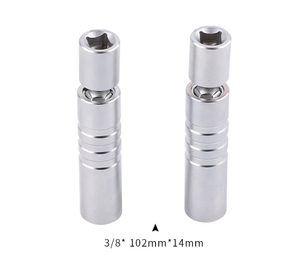 Prise de bougie d'allumage à paroi mince 3/8 pouces <span class=keywords><strong>12</strong></span> points Joint universel Prise de bougie d'allumage pivotante magnétique Outil de retrait de bougie d'allumage - Product Image 3