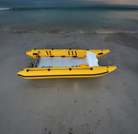 Bateau Catamaran Gonflable de 14 pieds, Bateau Gonflable pour 6 Personnes, Mini Bateau Catamaran
