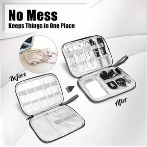 Waterproof Custom Logo Digital <strong>Electronic</strong> <strong>Organizer</strong> Portable Travel Cable USB Data Line Charger Plug Storage Bag with Zipper - Product Image 2