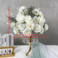 Boules de fleurs artificielles de mariage DKB Factory personnalisées, différentes tailles, en gypsophile blanc et gypsophile, centres de table haut de gamme