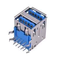 Connecteur USB 3.0 Type A femelle, Port double couche, transfert de données haute vitesse 5Gbps, réceptacle à coque en acier inoxydable pour Hub de carte mère