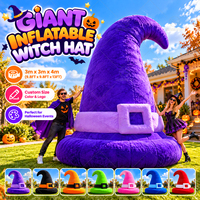Chapeau de sorcière gonflable géant et moelleux, décoration d'Halloween, décoration de fête d'Halloween géante pour l'extérieur, pour les festivals, les événements, les fêtes