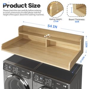 2 Tier máy giặt bằng gỗ máy sấy Countertop với bảo vệ, gỗ giặt Countertop bìa với không trượt pad, không gian lớn giặt Topper - Product Image 4