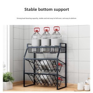 Stalen Keuken Opbergrek Staand Type Kruidenrek Sojasaus Azijn Kruidenflesjes Huis Doos Houder - Product Image 2
