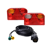 Lampe de remorque multifonctionnelle LIWOF nouvelle génération avec homologation E-Mark |   Feu Stop, Clignotant, Feu de Recul, Feu Antibrouillard, Feu de Plaque d'Immatriculation avec Câble de 5m et Fiche 13 Broches 5000
