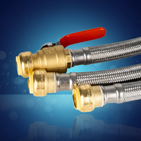 Tuyau flexible tressé en acier inoxydable de haute qualité, raccord à pression, connecteur rapide pour chauffe-eau