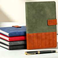 Carnet A5 personnalisé en cuir PU à blocs de couleur, avec fermeture magnétique, couverture souple, style vintage, idéal pour le bureau, les cadeaux d'affaires et le travail quotidien à long terme