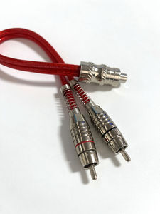 Cable de audio de 2 machos a 1 hembra RCA, conector niquelado, tejido de alta densidad, transmisión estable, sonido estéreo de alta fidelidad - Product Image 3