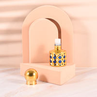 Botol Parfum Attar Minyak Oud Arab 8ml Kosong Emas Mini Custom Bulat dengan Pompa Semprot Kaca dan Sablon