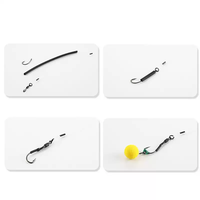 Vente en gros de montages de pêche à la carpe pré-faits Ronnie Rig, ligne de renfort en fluorocarbone 30 Lbs, montage spinner, accessoires de pêche à la carpe en eau douce