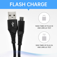 Cable de datos de aleación de aluminio de 1M/2M, productos más vendidos, cable trenzado de nailon de alta calidad, con micro-USB, de alta calidad