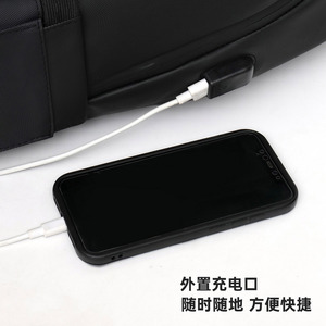 Men's <b>Backpack</b> Waterproof <b>Large</b> <b>Capacity</b> With Usb Business Travel Commuting Solid Color 20-35L Custom Logo Printing - Product Image 4