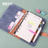 Portefeuille classeur de luxe A5/A6/A7 en cuir PU, agenda de poche imprimé, organiseur de budget à feuilles mobiles, carnet de budget vierge