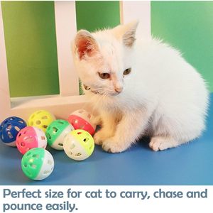 Pelotas de Juguete para Gatos de 1.57 Pulgadas, de Plástico con Campana en el Interior, Diseño de Puntos, para Entrenamiento de Persecución y Juego en Interiores - Product Image 5